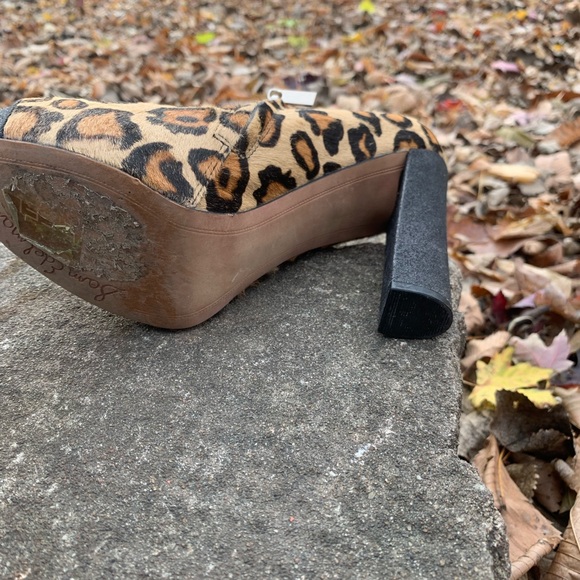 Leopard shoes Sam Edelman Felix Calf Hair Bootie size 7M - Picture 5 of 10